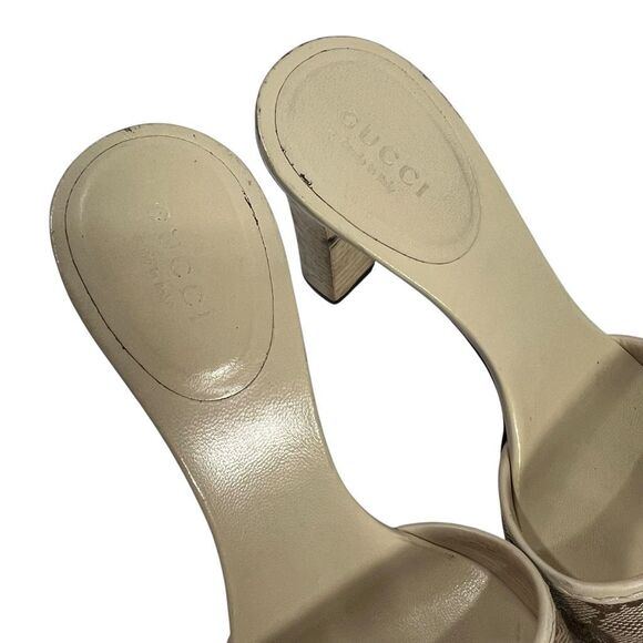 Gucci Slide Sandals Size 6 GG Monogram Slide Sandals Size 6 Cream - Picture 5 of 11